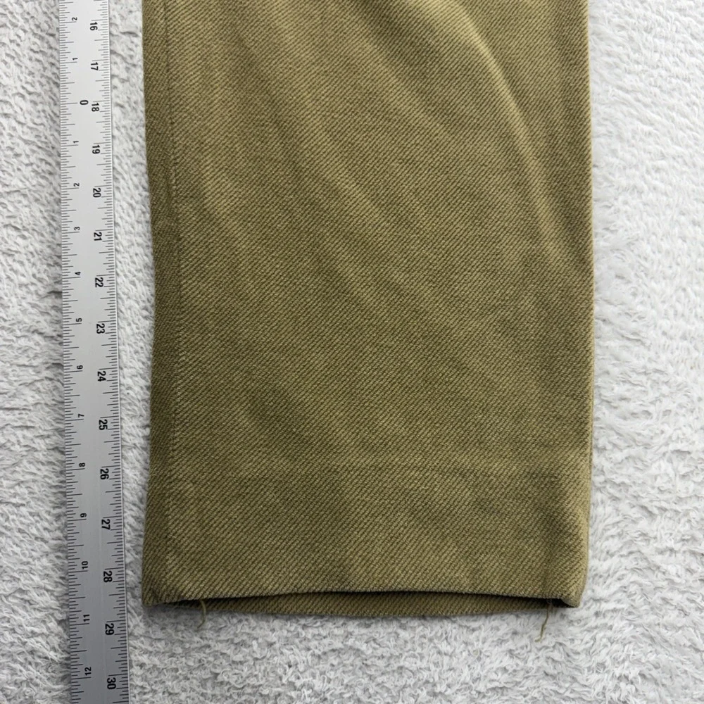 Zanella Outdoor Mens Pleated Wool Cotton Trousers Made in Italy Olive Green 38
